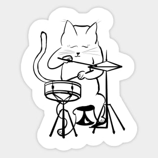 Cat at Tat Tat (Black) Sticker